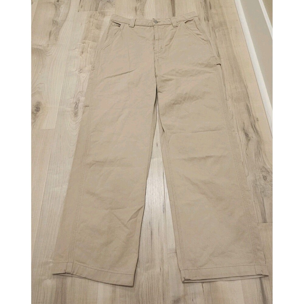 TNA Aritzia Wide Leg Khaki Cargo Pants Sz 8 Carpenter Y2K Baggy